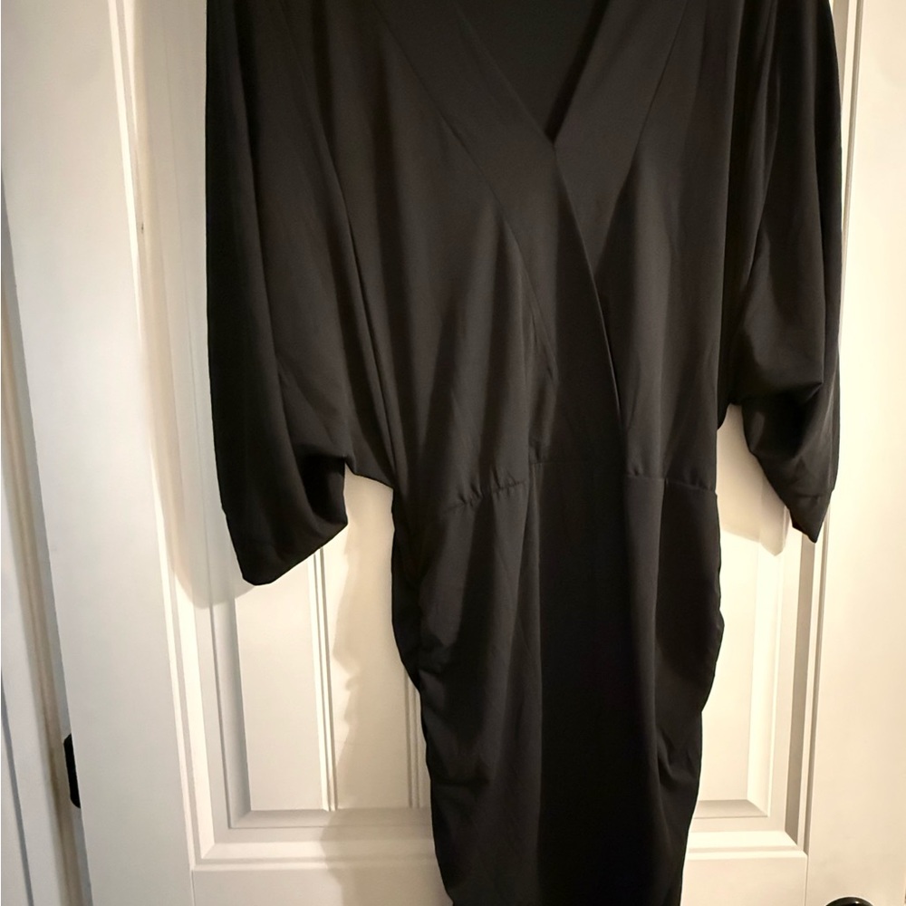 VENUS Black V-Neck Draped Dress- NEVER WORN!